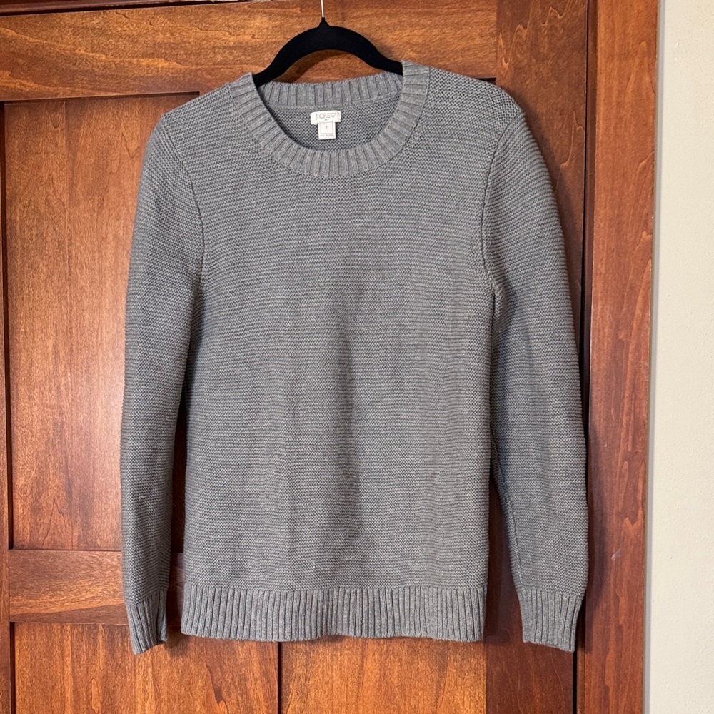 J. Crew Gray Crewneck Textured Sweater